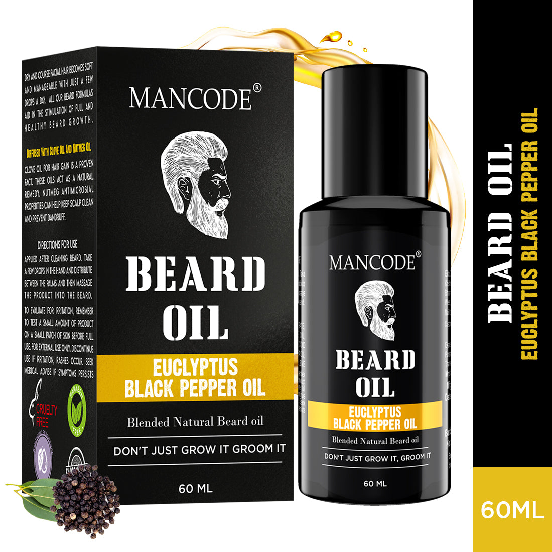 Mancode Eucalyptus & Black Pepper Beard Oil | 60ML