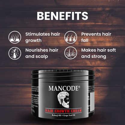 Hair Growth Cream for Men - Kalonji & Grape Seed Oil