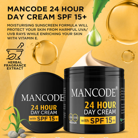Mancode 24 Hours Day Cream | SPF 15+