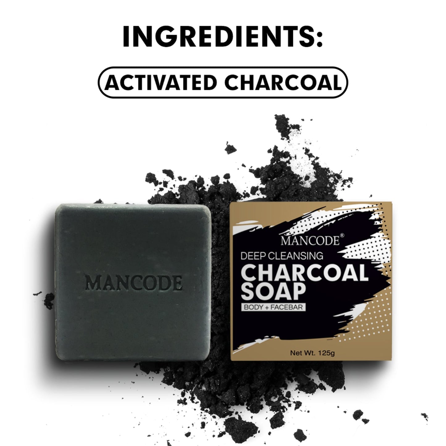 Charcoal Deep Cleansing Soap (125gm) | Pack of 3