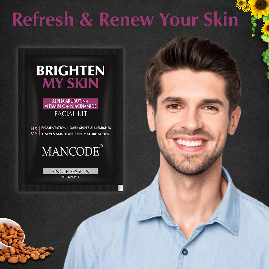 Facial Kit for Brighten Skin for Fix Pigmentation, Dark Sports & Blemishes, Uneven Skin Tone Facial kit for men, 58gm