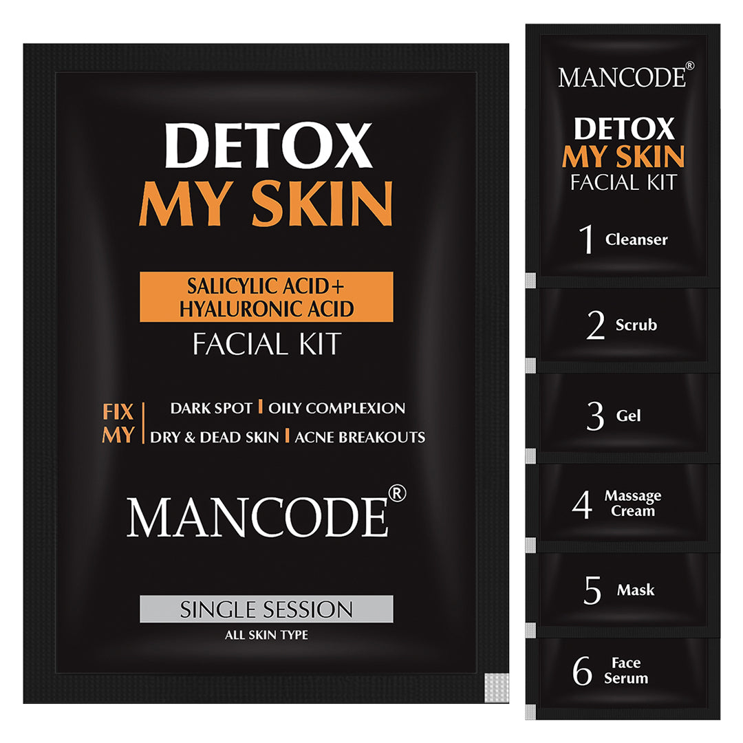 Facial Kit for Detox Skin for Fix Dark Sports, Oily Complexion, Dry & Dead Skin Facial kit for men, 58gm