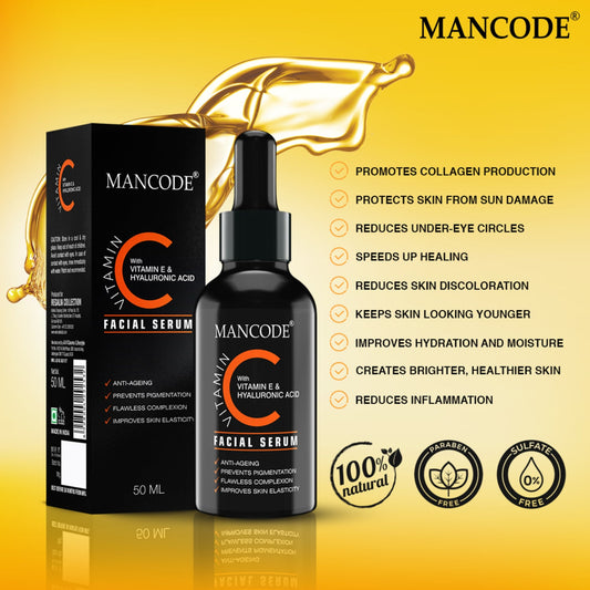 Mancode Vitamin C Facial Serum, 50 mL