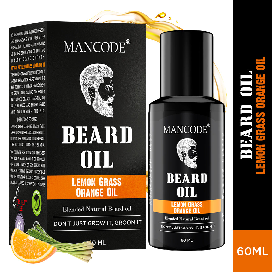 Mancode Lemon Grass Orange Beard Oil | 60ML