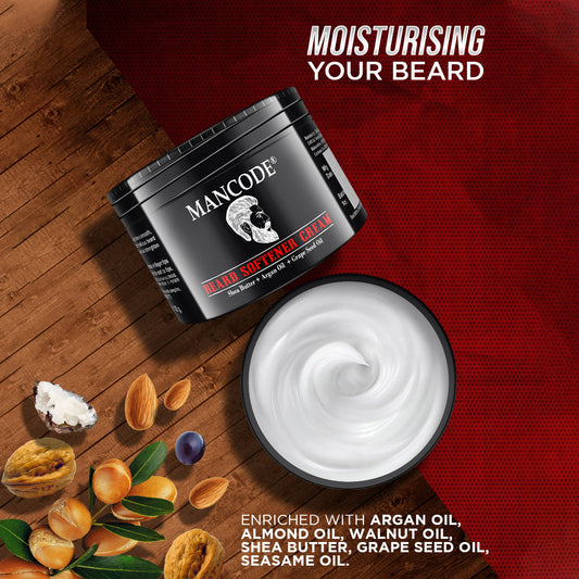 Mancode Beard Softener Cream | Shea Butter, Argan & Grape Seed Oil