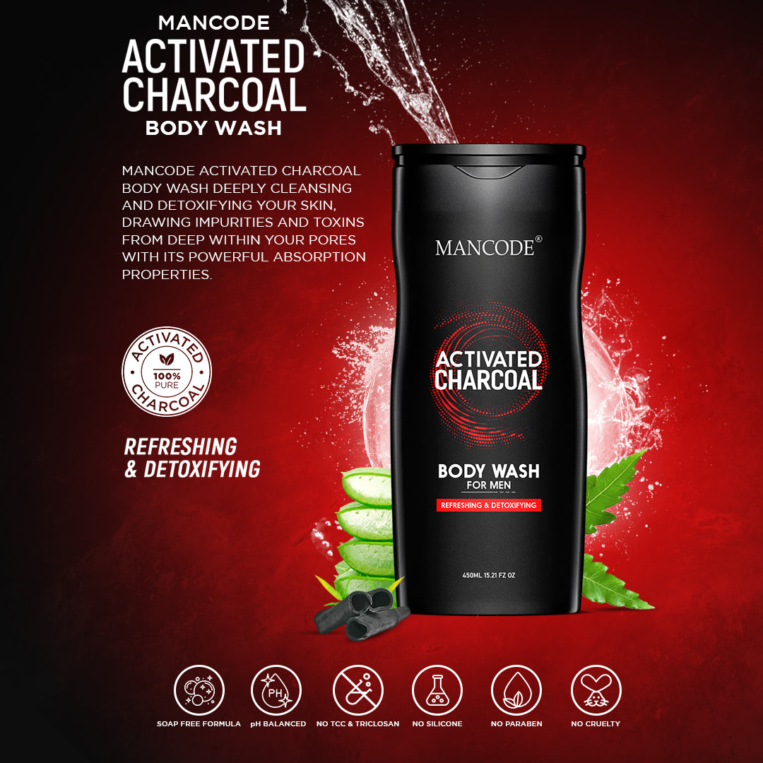 Activated Charcoal Body Wash & Shower Gel for Men