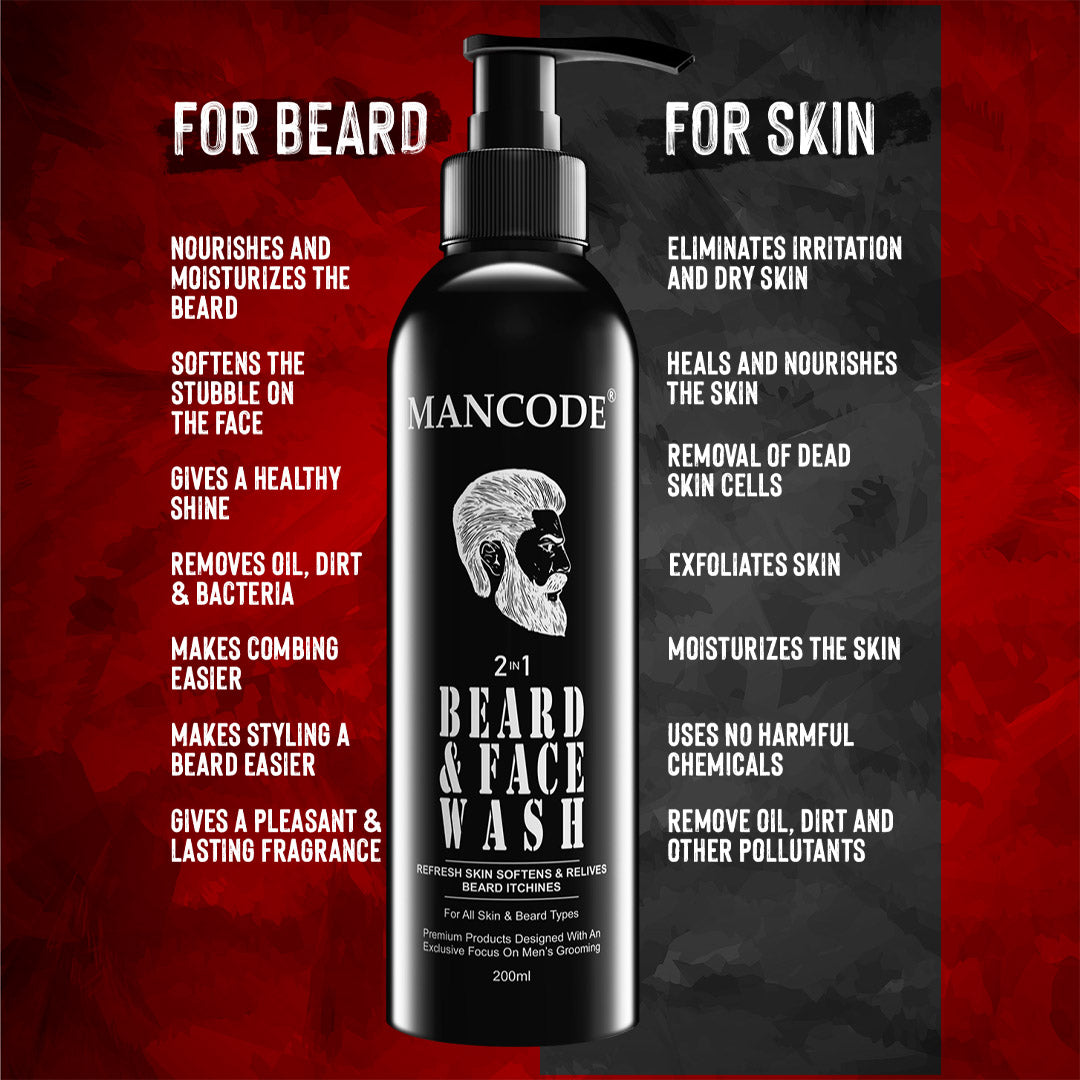 Mancode Beard & Face Wash for Men 2 In 1