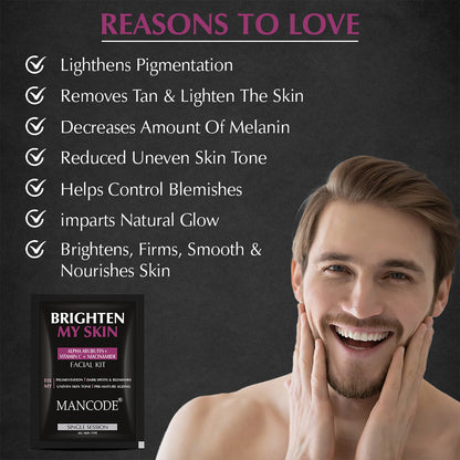 Facial Kit for Brighten Skin for Fix Pigmentation, Dark Sports & Blemishes, Uneven Skin Tone Facial kit for men, 58gm