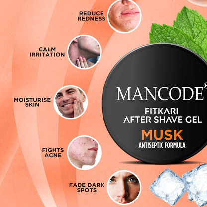 Mancode Fitkari After Shaving Gel | Musk