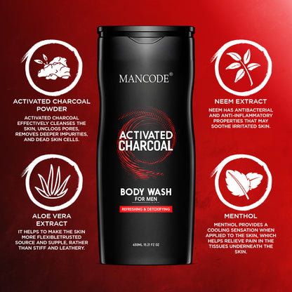 Activated Charcoal Body Wash & Shower Gel for Men