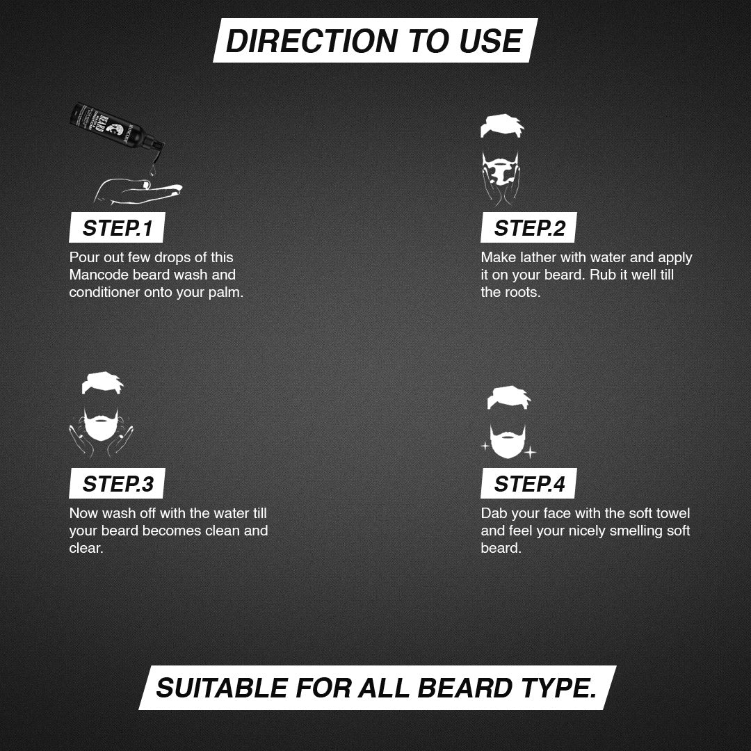 Mancode Beard Wash and conditioner, 200ml
