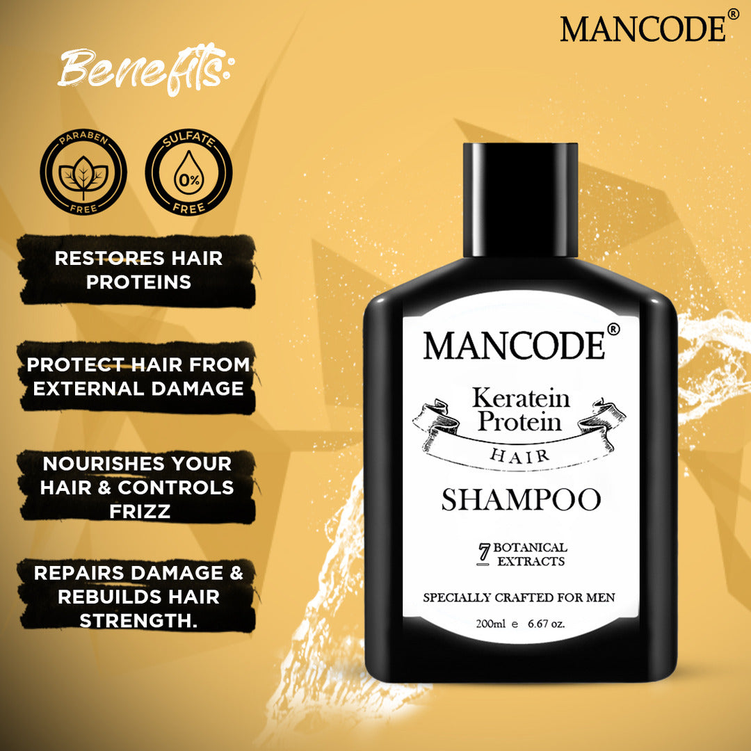 Mancode Keratin Hair Shampoo for men, 200ml