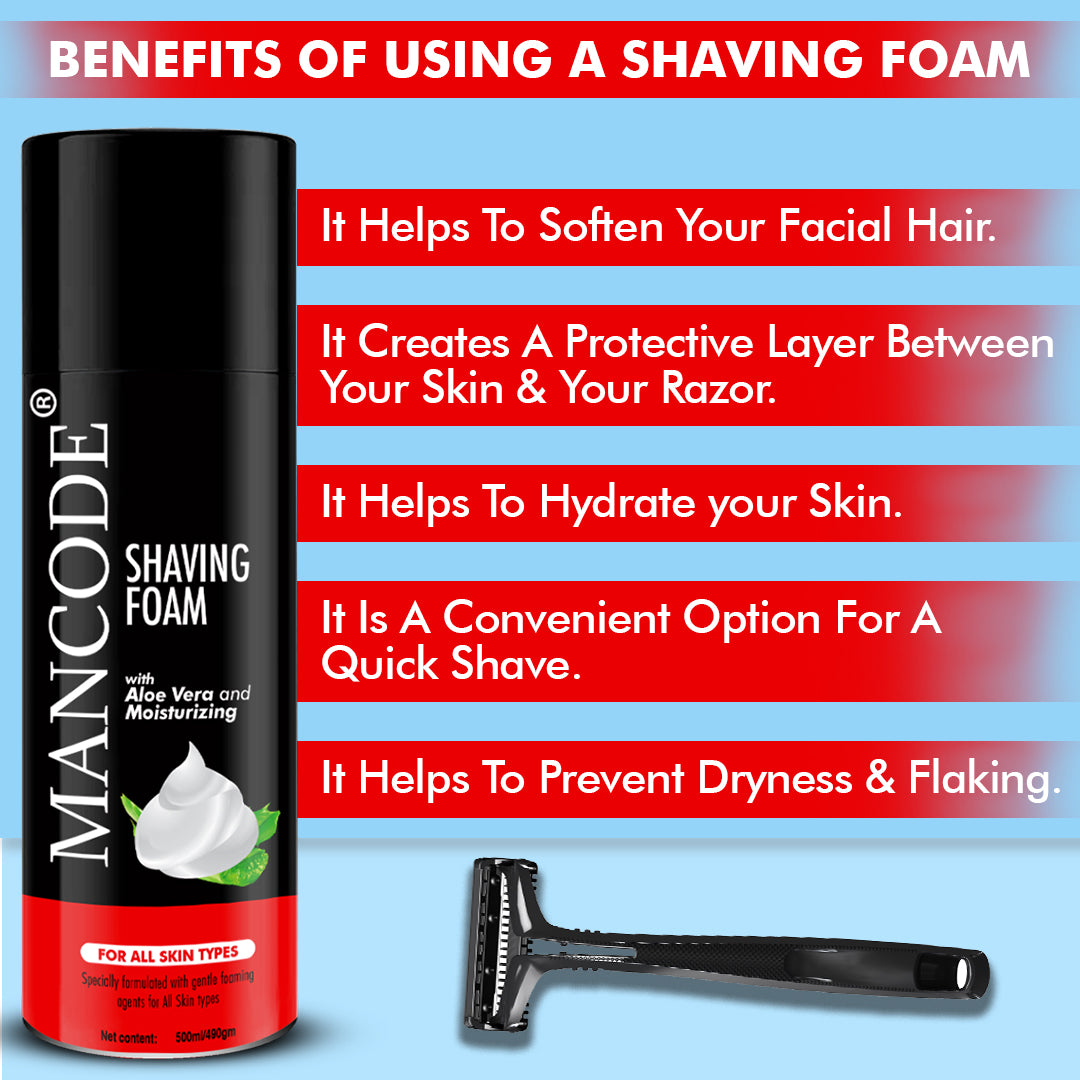 Shaving Foam for Men - 500ml Shave Foam with Aloe vera & Moisturizing