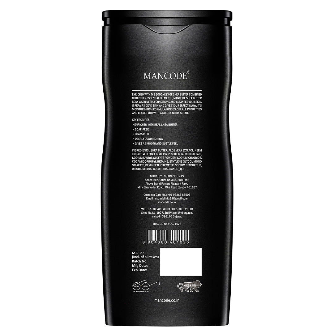 Mancode Shea Butter Body Wash | Shower Gel for Men