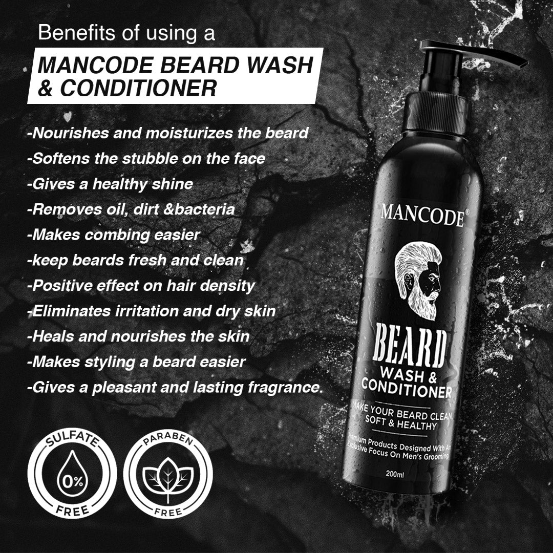 Mancode Beard Wash and conditioner, 200ml 3