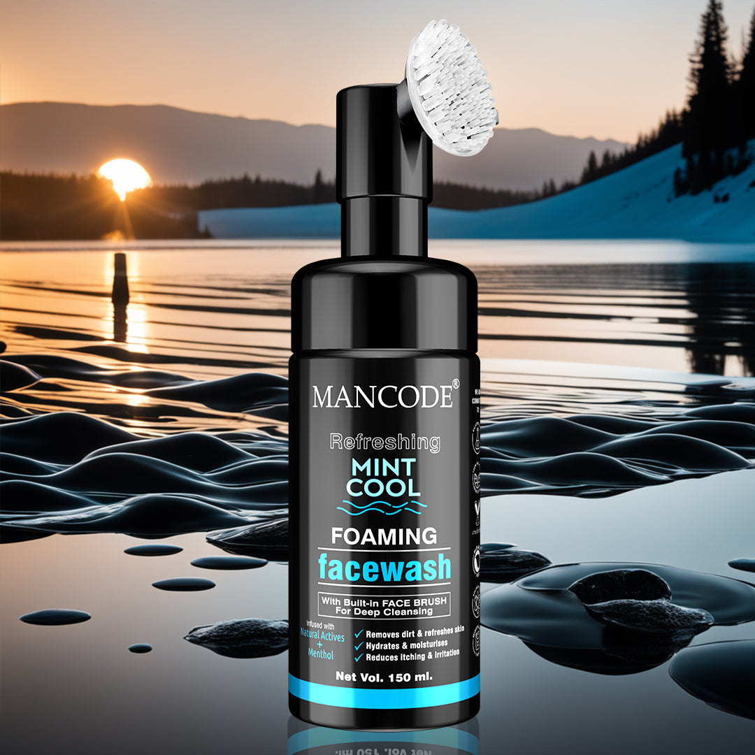 Mancode Refreshing Mint Cool Face Brush | Foaming Face Wash 7