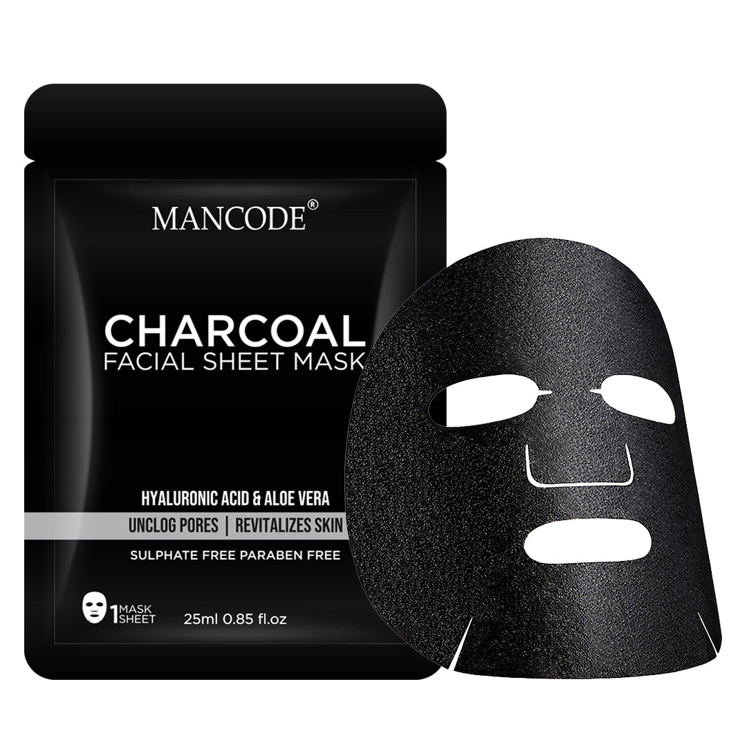 Activated Charcoal Facial Sheet Mask for Men-25ml