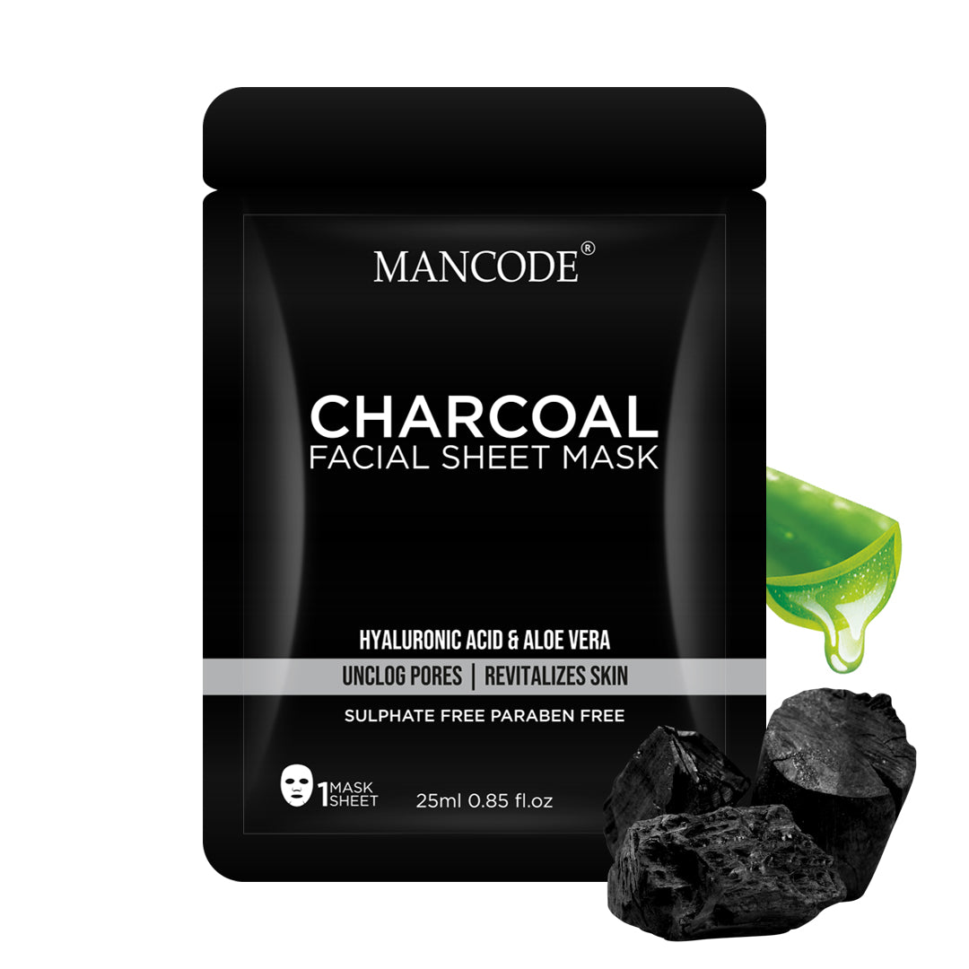 Activated Charcoal Facial Sheet Mask for Men-25ml