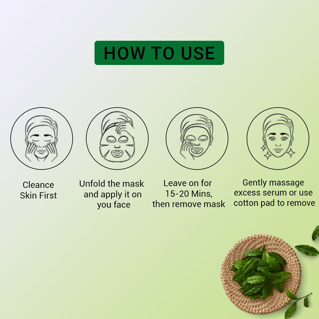 Green Tea Facial Sheet Mask - Pack Of 3 (4)