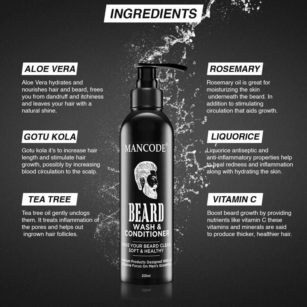 Mancode Beard Wash and conditioner, 200ml 2
