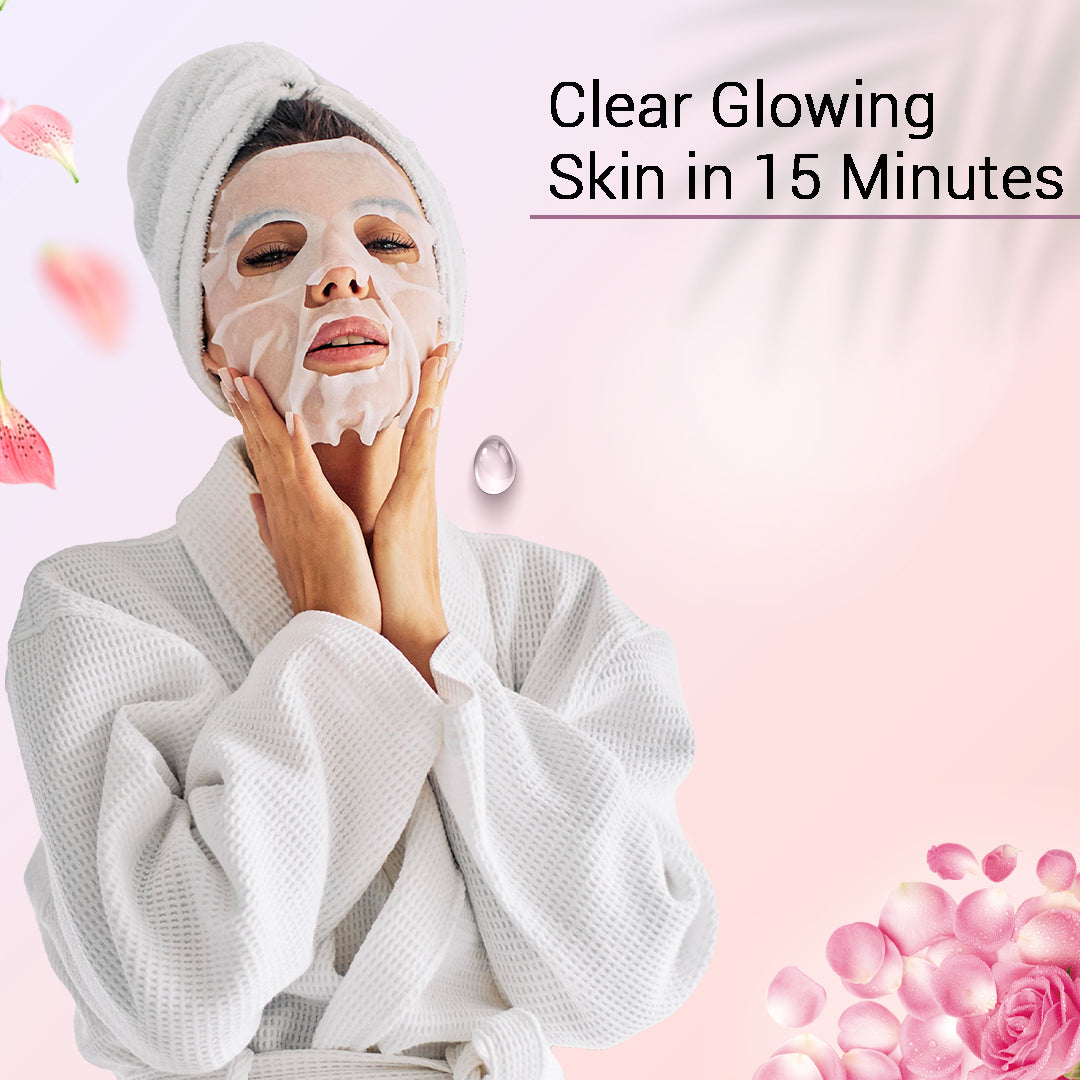 Rose Facial Sheet Mask - Pack Of 3