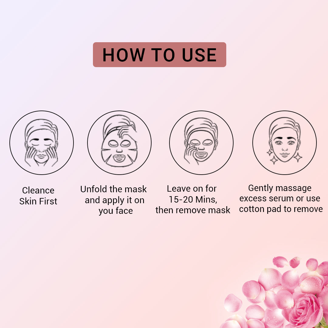 Rose Facial Sheet Mask - Pack Of 3 (4)