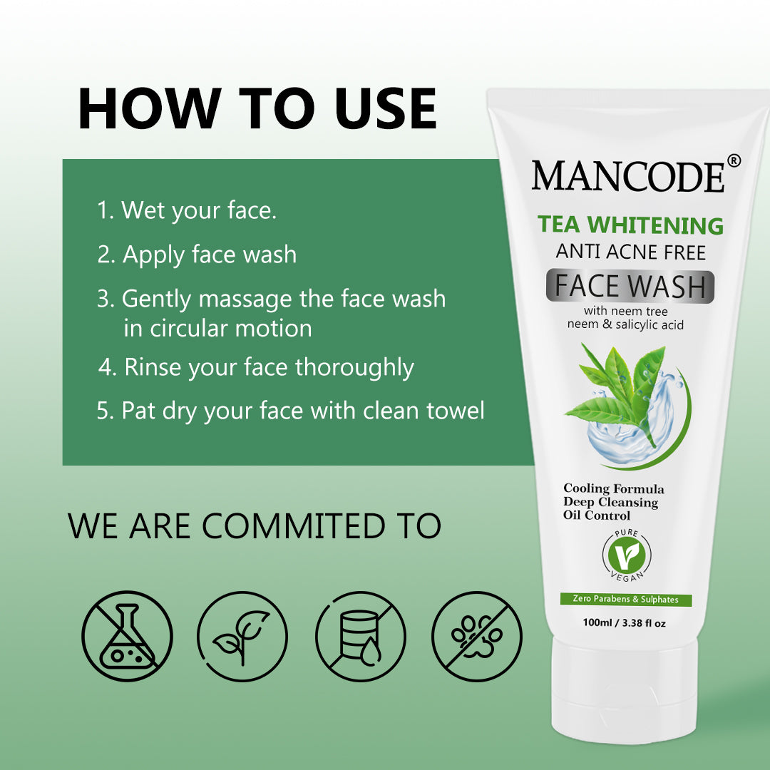 Tea Whitening Anti-Acne Free Face Wash