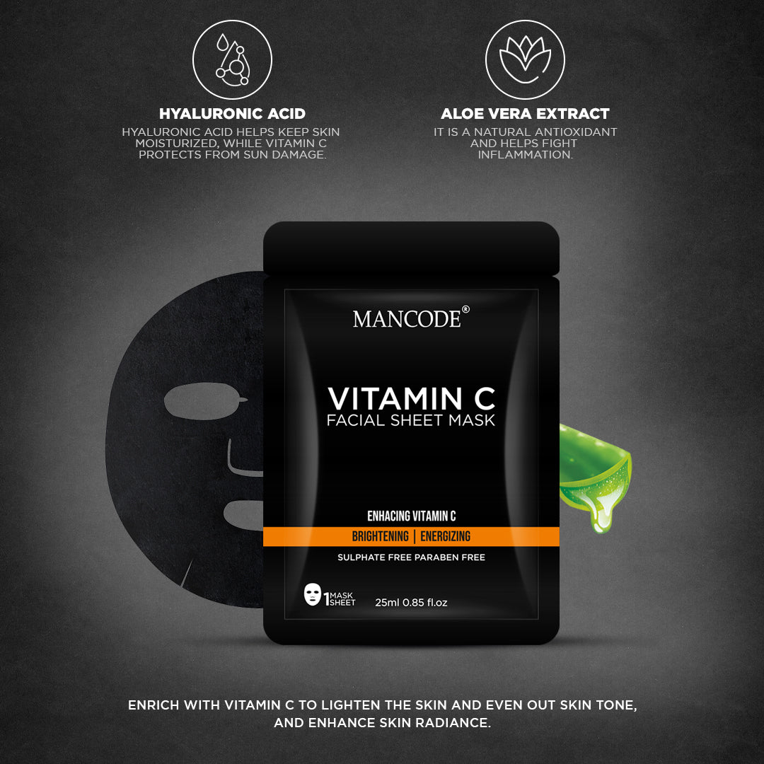 Mancode Vitamin C Facial Sheet Mask - 25ml