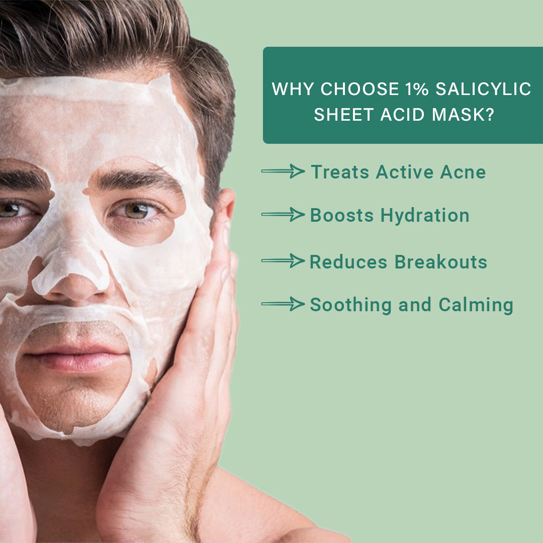 1% Salicylic Acid Facial Sheet Mask - Pack Of 3