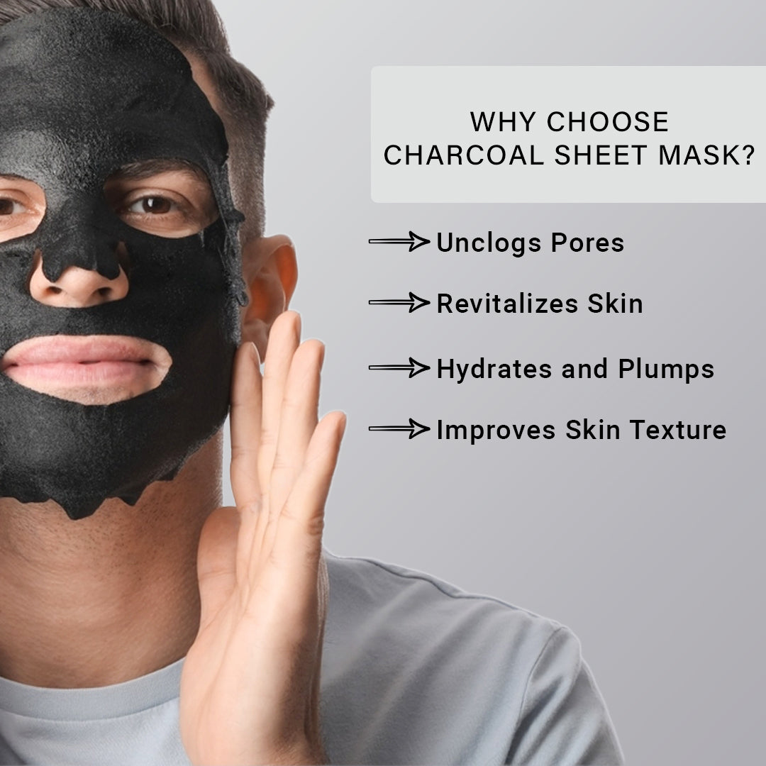 Charcoal Facial Sheet Mask - Pack Of 3