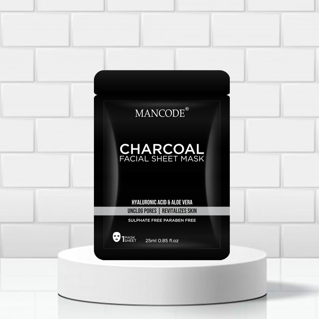 Activated Charcoal Facial Sheet Mask for Men-25ml