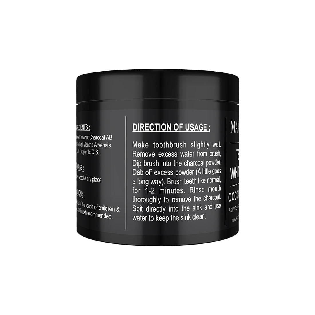 Mancode Coconut Shell Activated Charcoal Powder for Teeth Whitening, 25mg