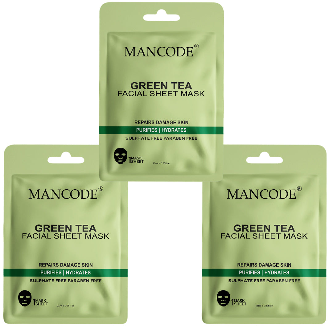 Green Tea Facial Sheet Mask - Pack Of 3 (6)
