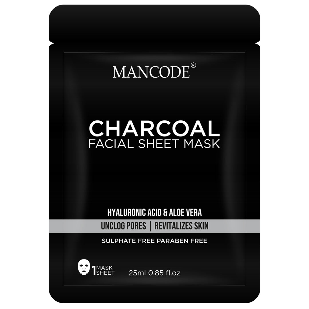 Activated Charcoal Facial Sheet Mask for Men-25ml