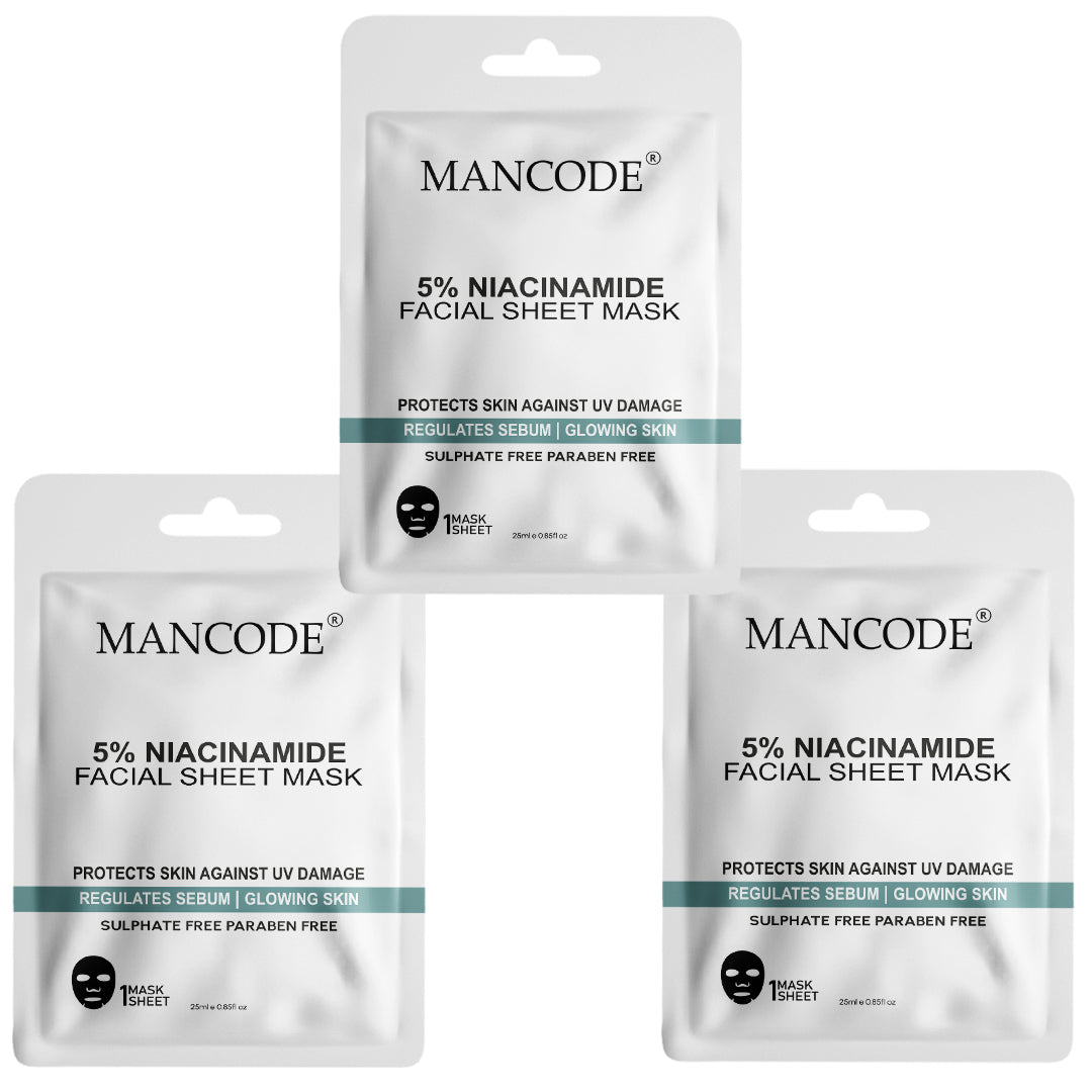 5% Niacinamide Acid Facial Sheet Mask - Pack Of 3 (5)