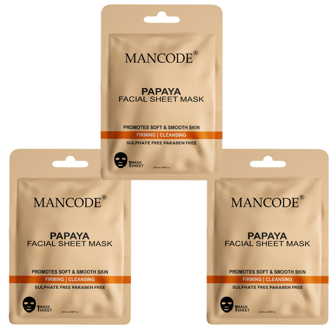 Papaya Facial Sheet Mask - Pack Of 3 (6)