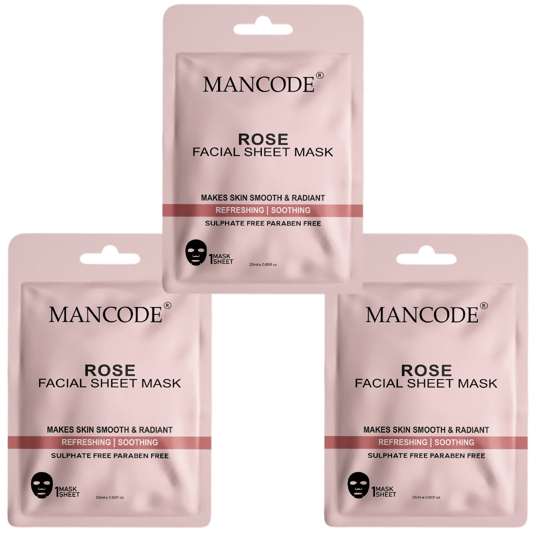 Rose Facial Sheet Mask - Pack Of 3 (5)